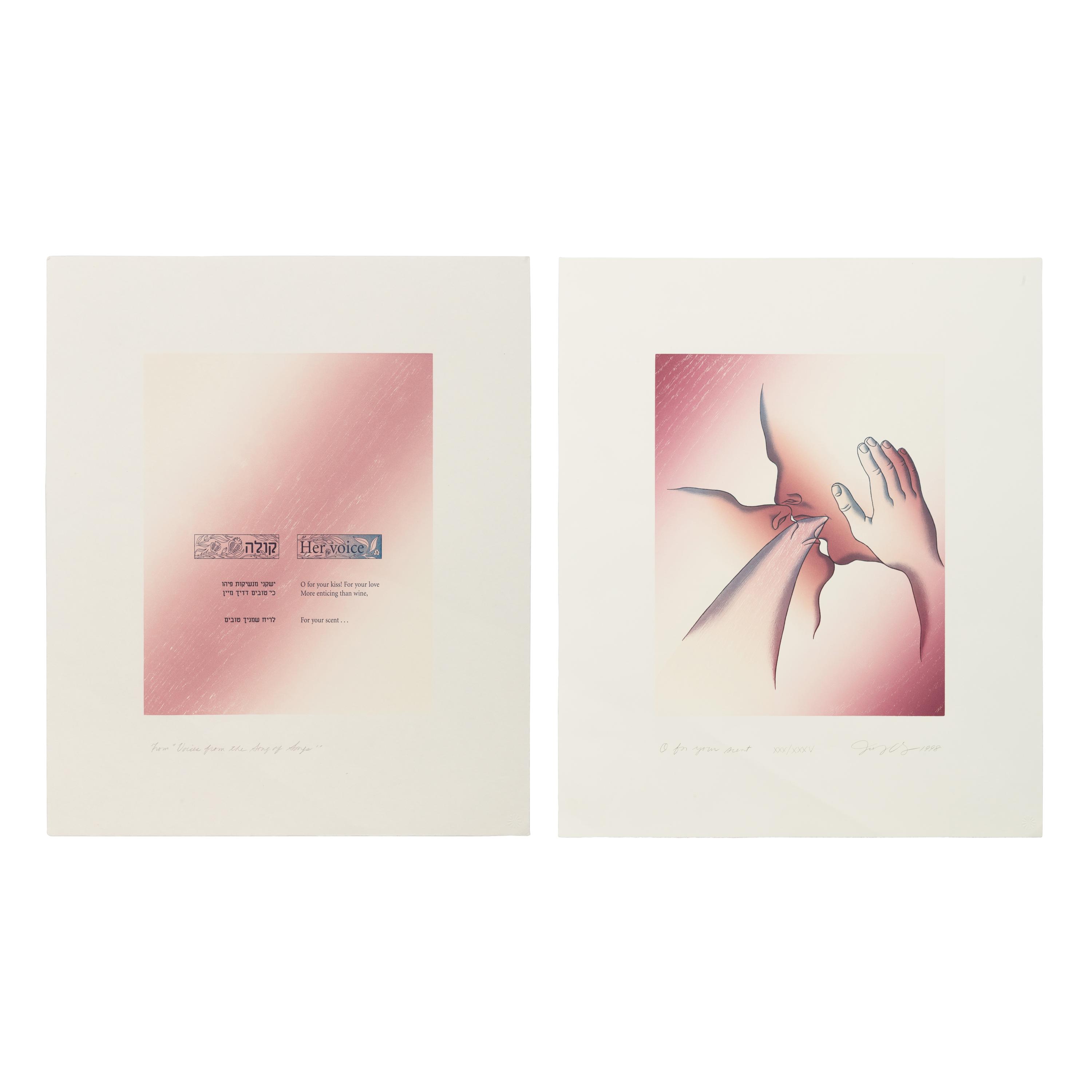Judy Chicago (American, b. 1939) — O for Your Scent (diptych) (from Voices from the Song of Songs ), 1998