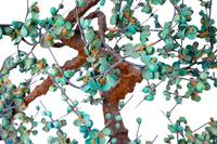 Two Chinese Hardstone Trees in Cloisonne Enamel Jardinieres — 20TH CENTURY