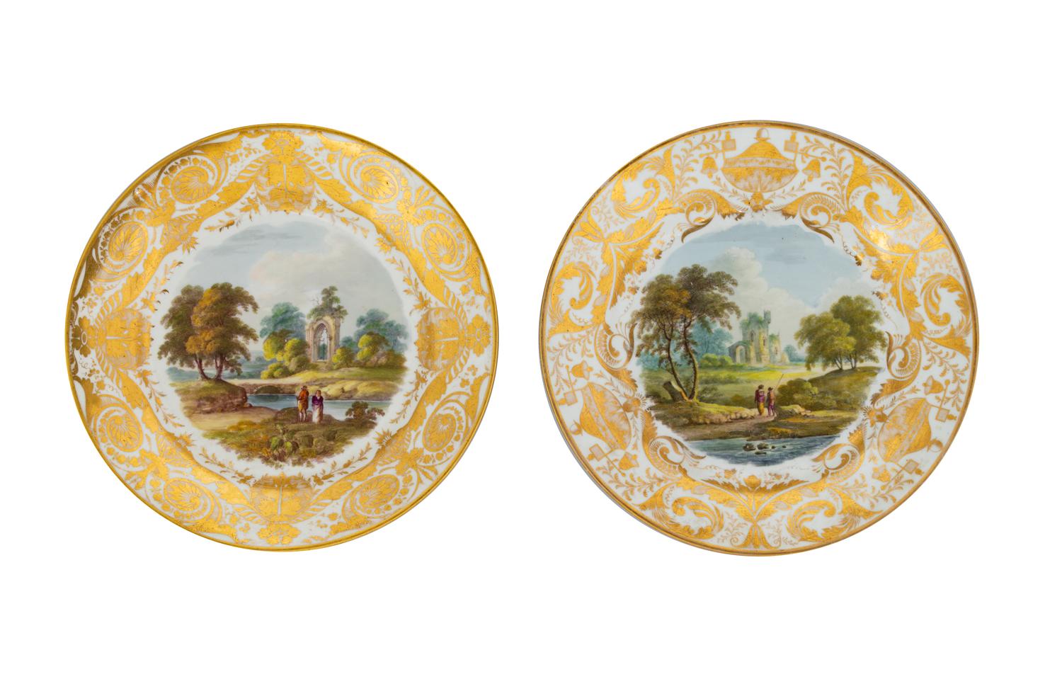 A Pair of Royal Crown Derby Porcelain Plates