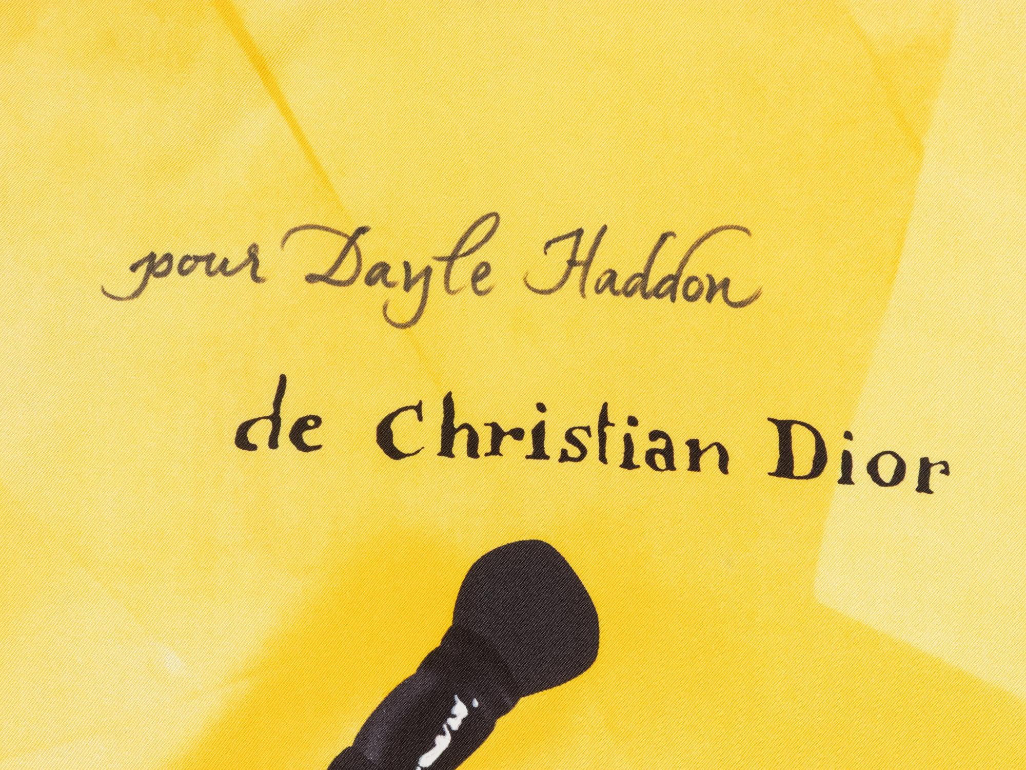 Christian Dior, Silk Scarf signed to Dayle Haddon from John Galliano