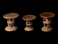 Three Tonga Wood Stools