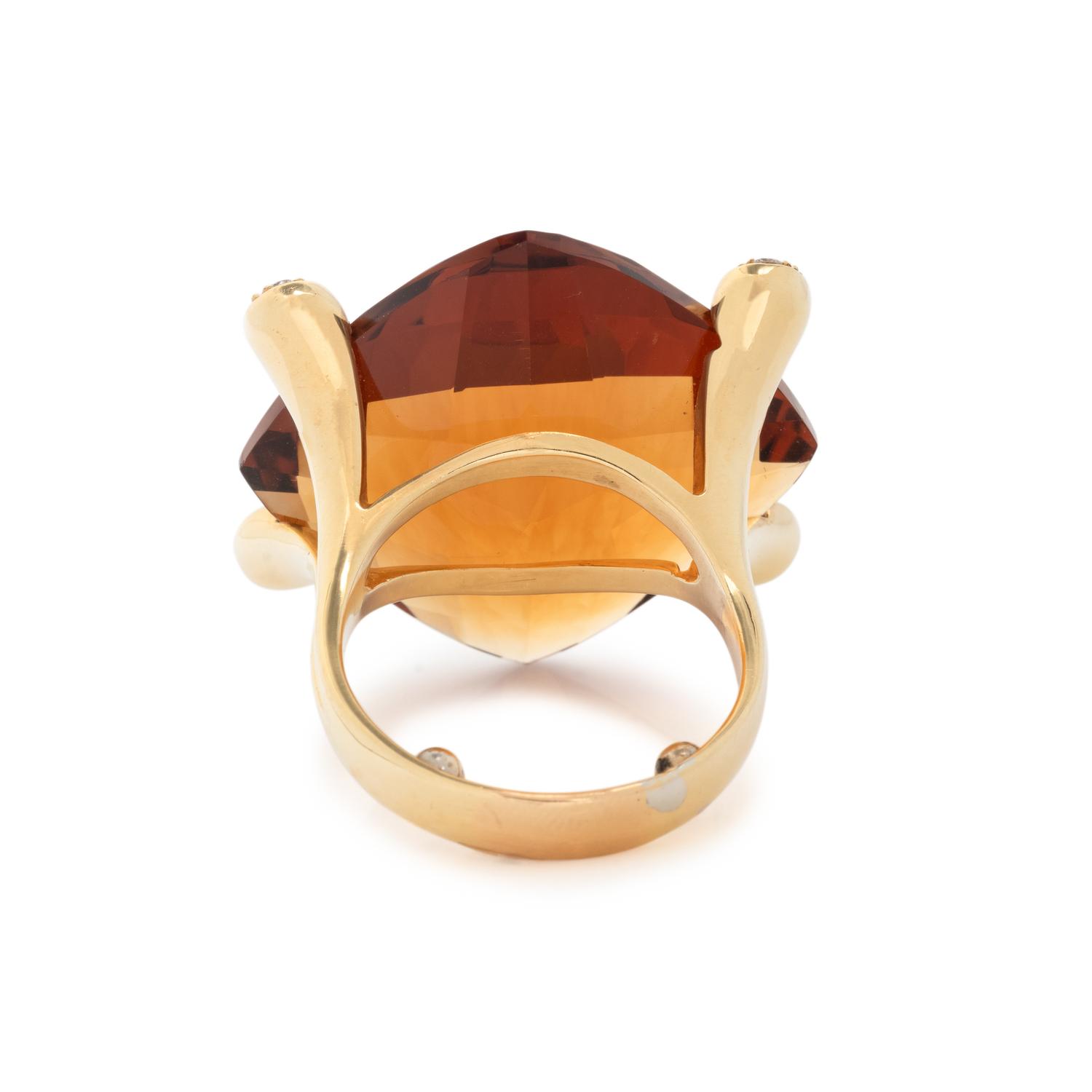 CITRINE AND DIAMOND RING