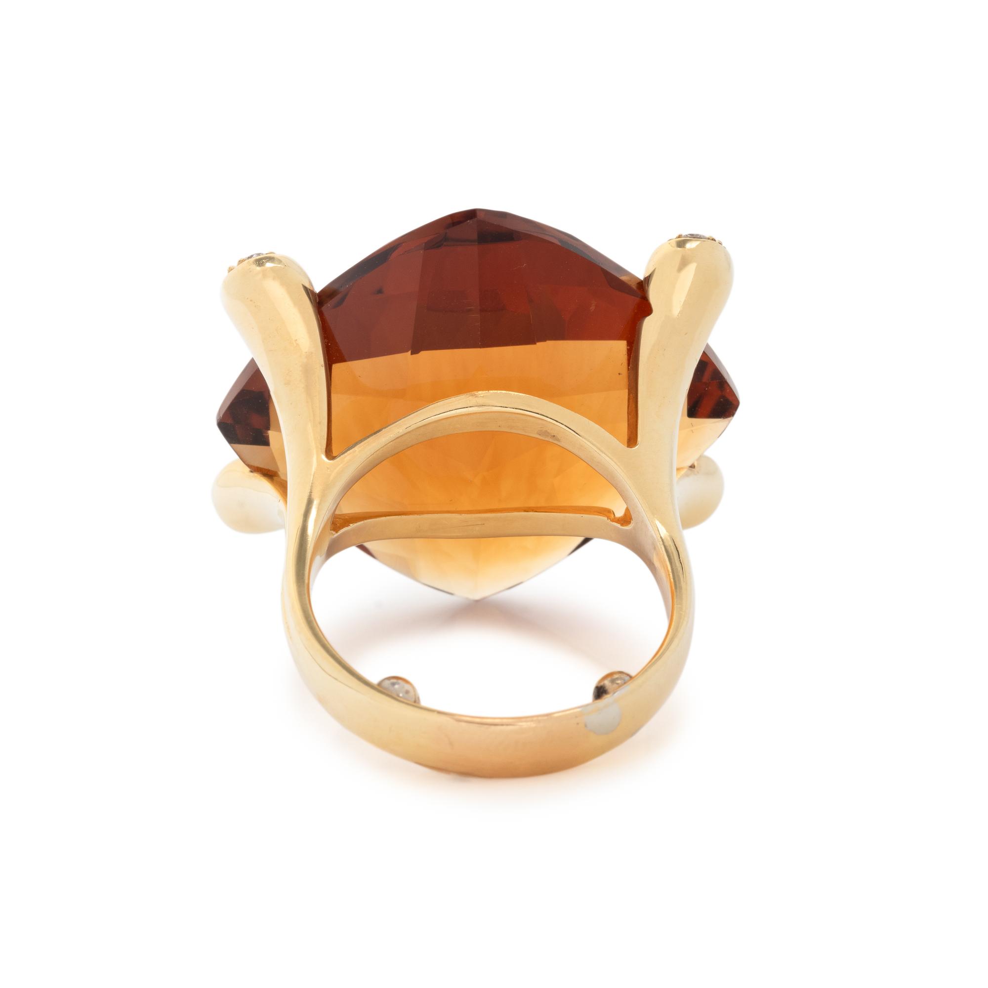 CITRINE AND DIAMOND RING