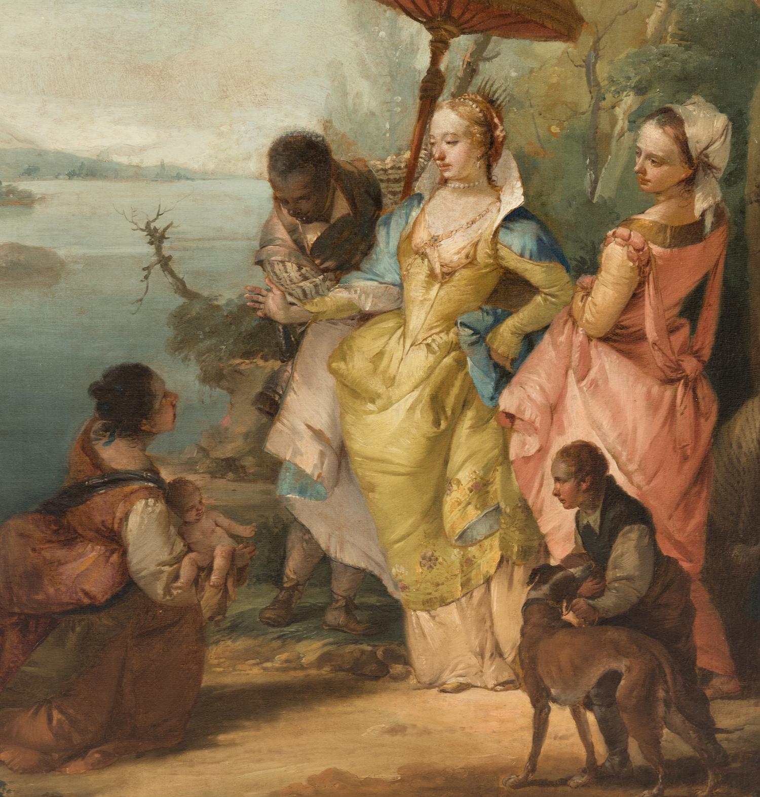 Laban Looking for the Idols Hidden by Rachel; The Finding of Moses , c. 1740 (a pair)