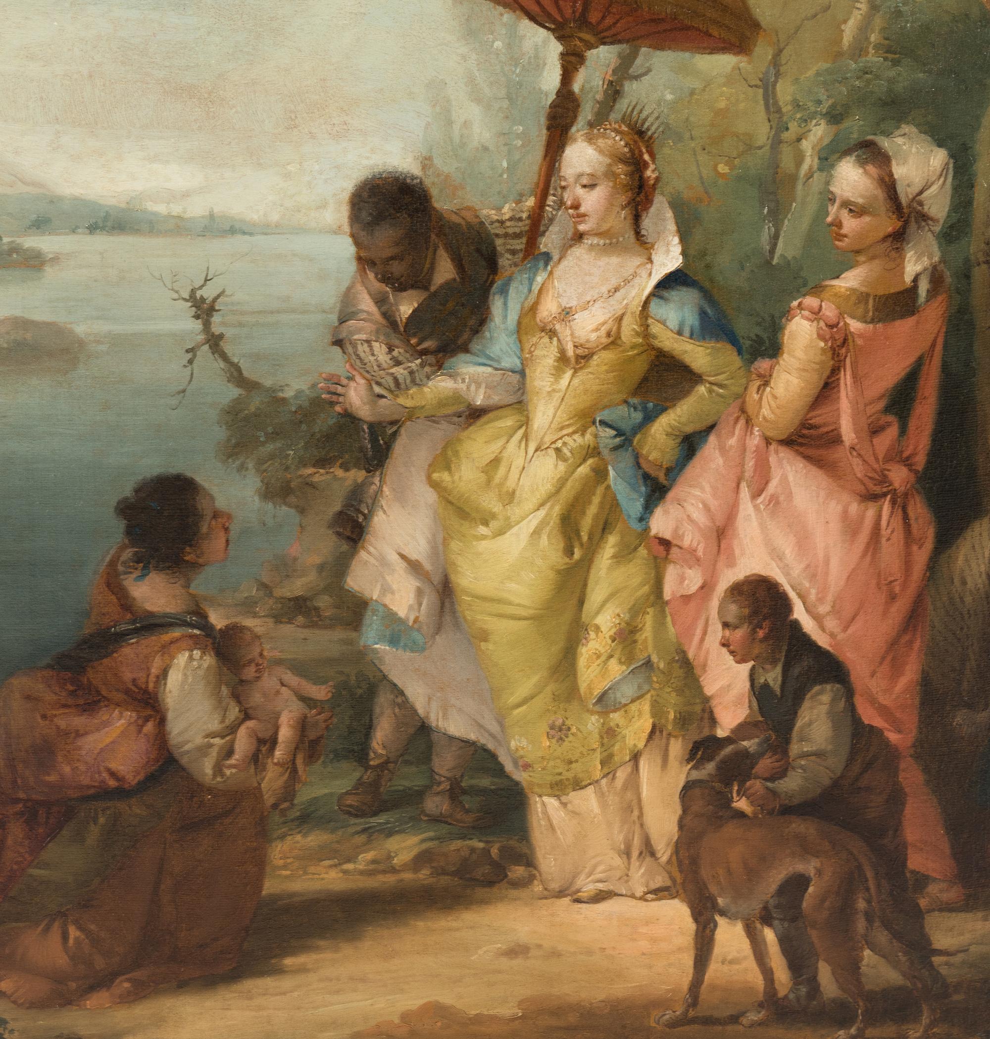 Laban Looking for the Idols Hidden by Rachel; The Finding of Moses , c. 1740 (a pair)