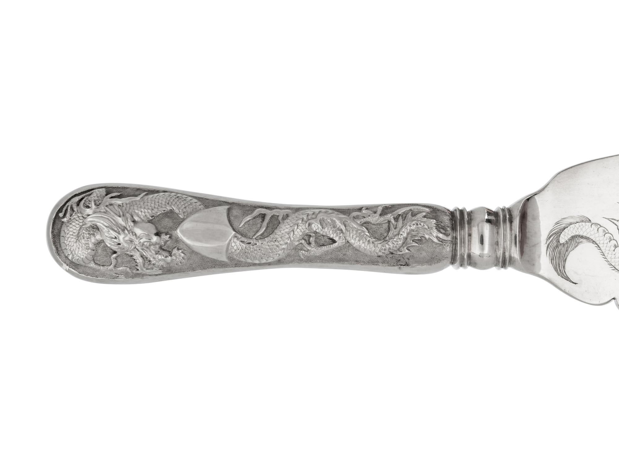 A Set of Chinese Export Silver Fish Fork and Knife