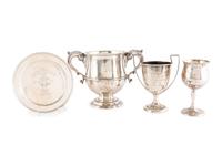 Four Silver Horse Racing and Hunting Trophies