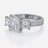 A platinum and diamond ring