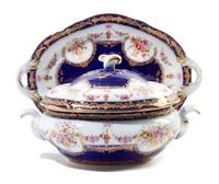 A Limoges Style Porcelain Tureen with Underplate Width over handles 17 3 /4 inches. — LATE 20TH CENTURY