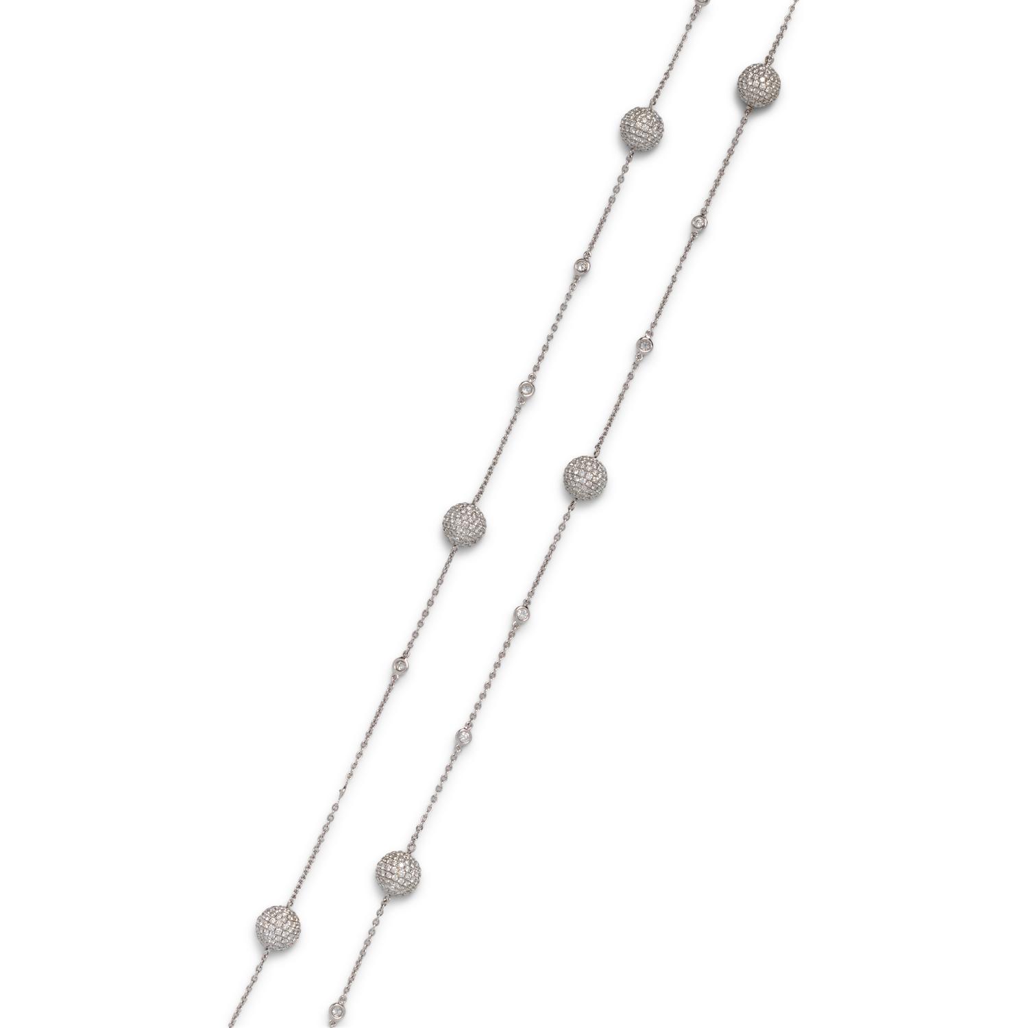 WHITE GOLD AND DIAMOND LONGCHAIN NECKLACE