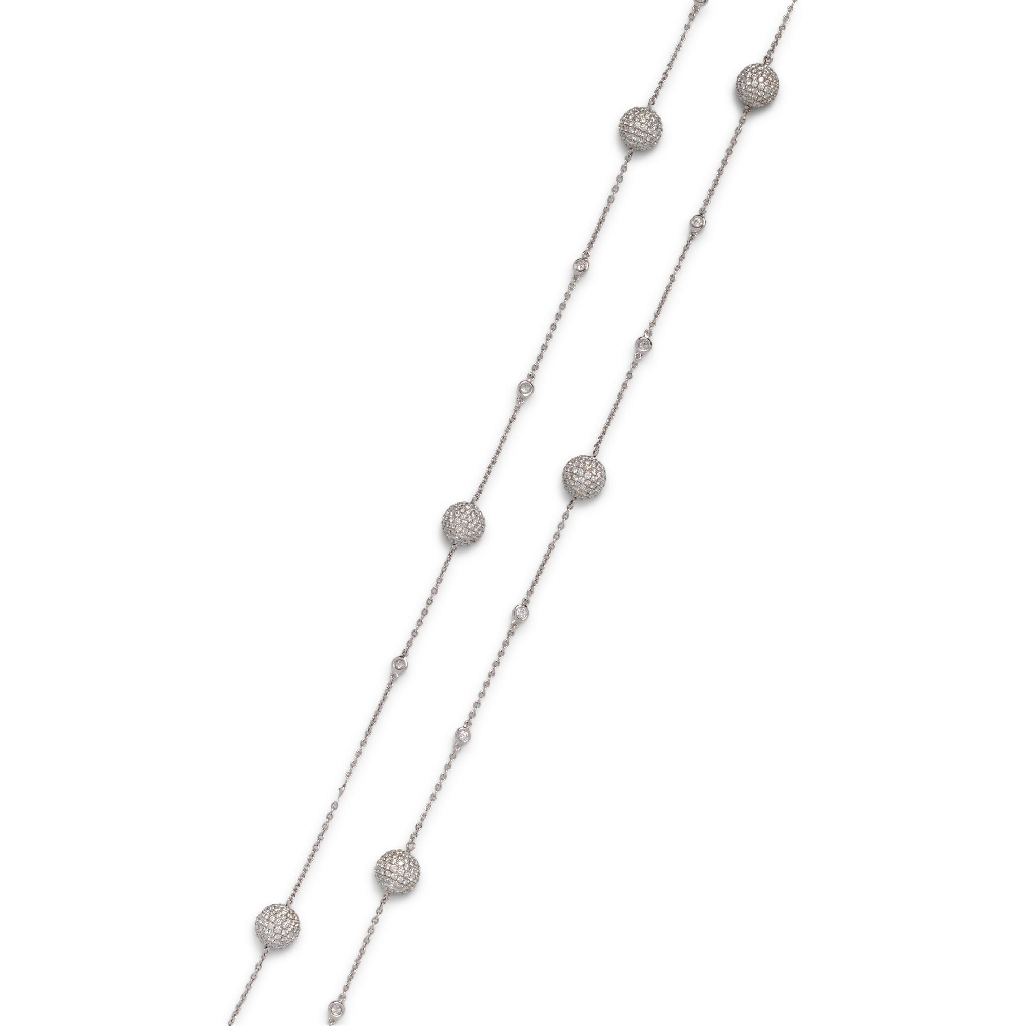 WHITE GOLD AND DIAMOND LONGCHAIN NECKLACE