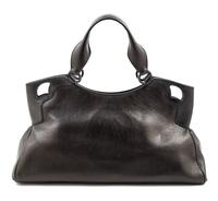 A Cartier Black Leather Marcello Satchel, 17.5" x 9" x 5.5"; Strap drop: 7".
