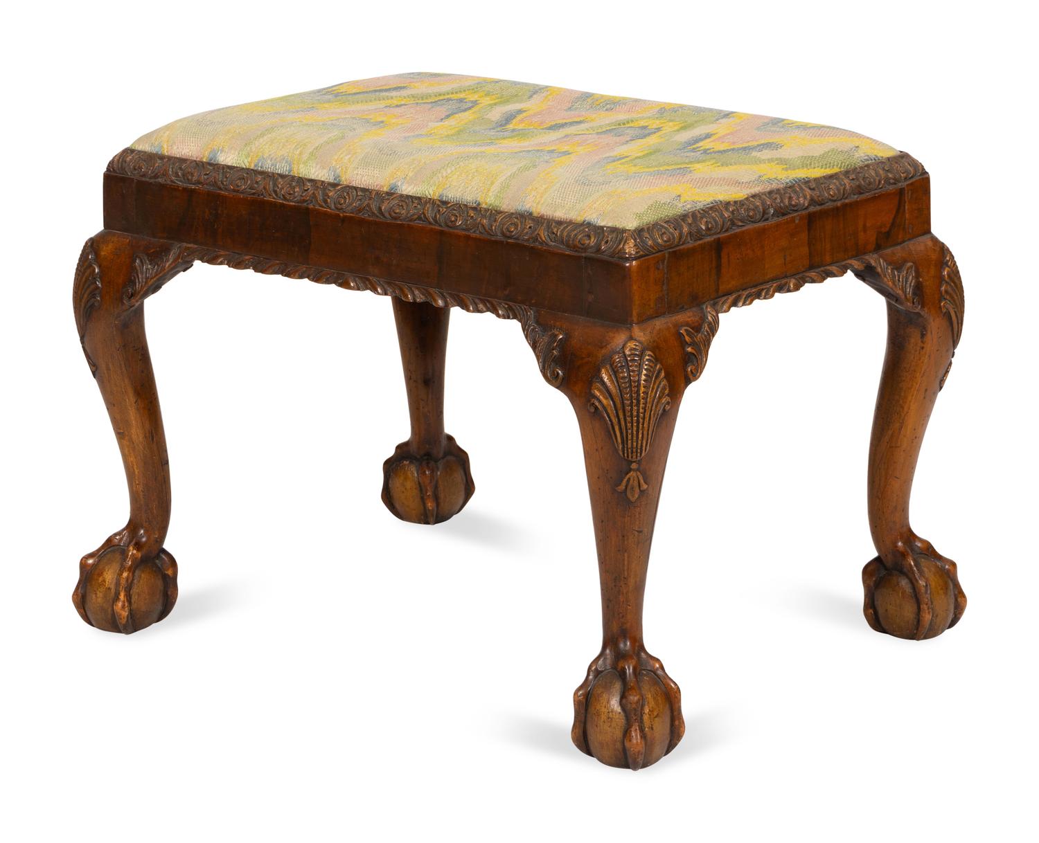 A George II Carved Mahogany Stool