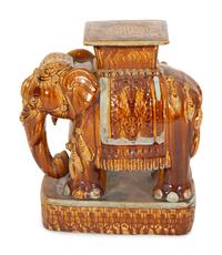 A Glazed Ceramic Elelphant Table — 20th Century