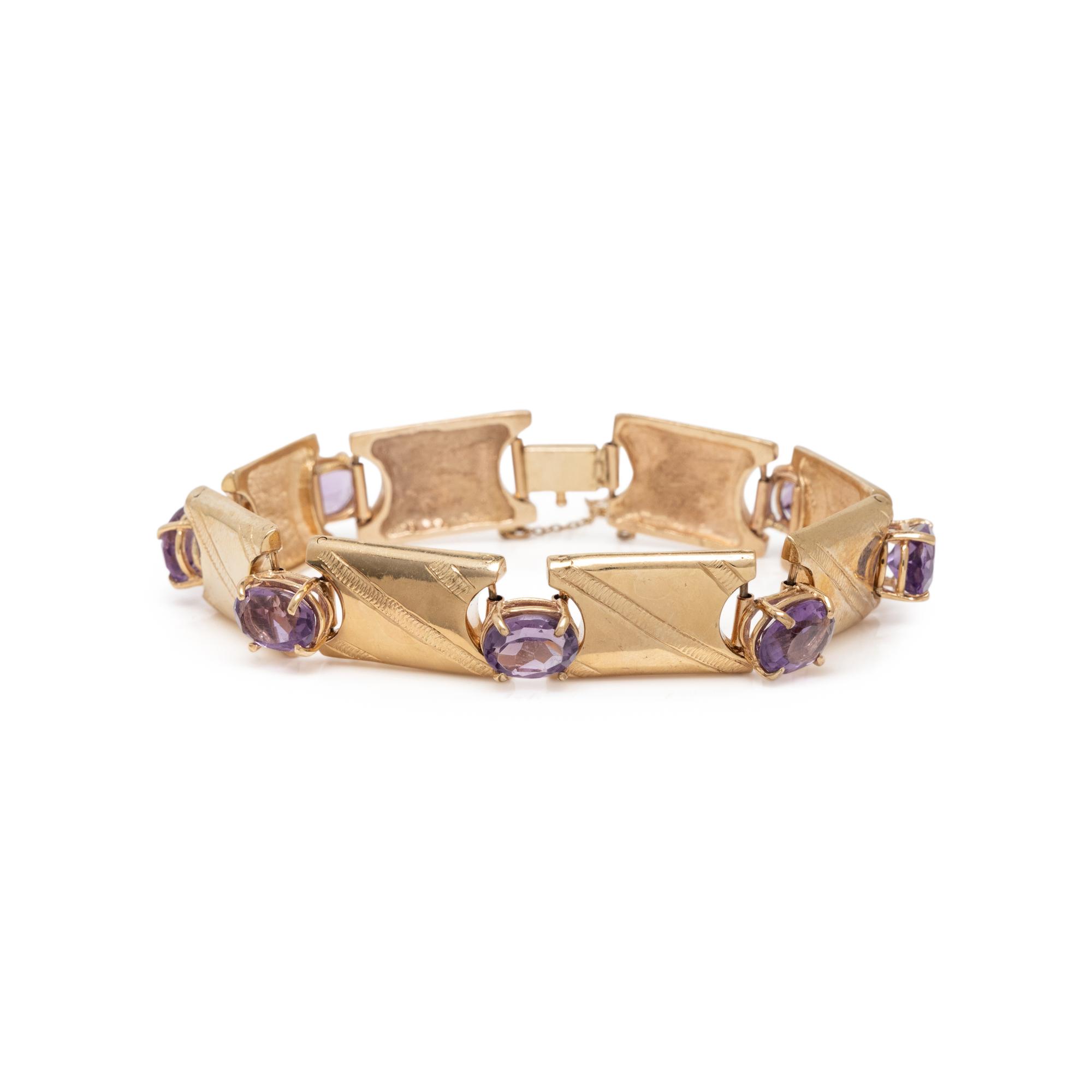 AMETHYST AND YELLOW GOLD BRACELET