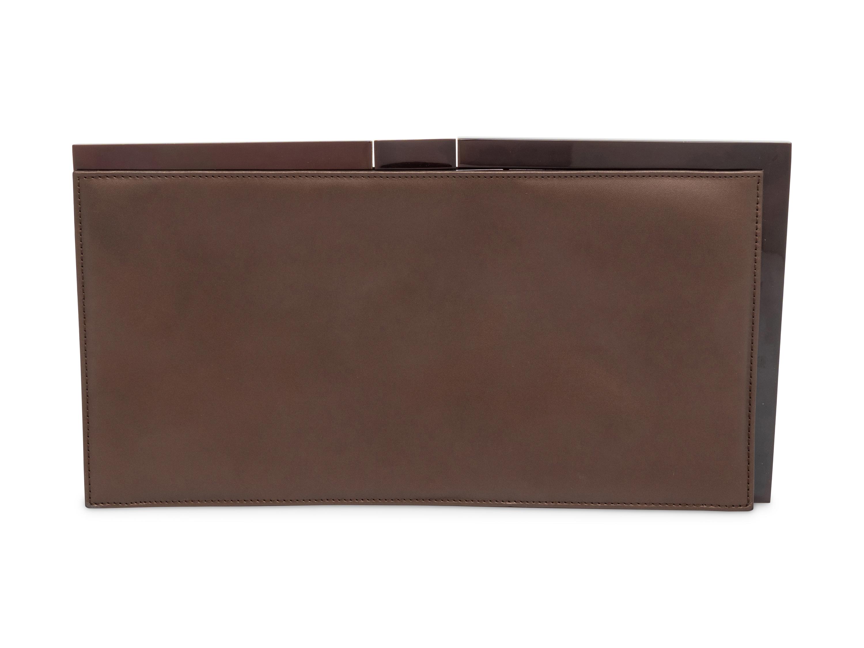 TOM FORD FOR GUCCI, FLAT LEATHER FRAME CLUTCH