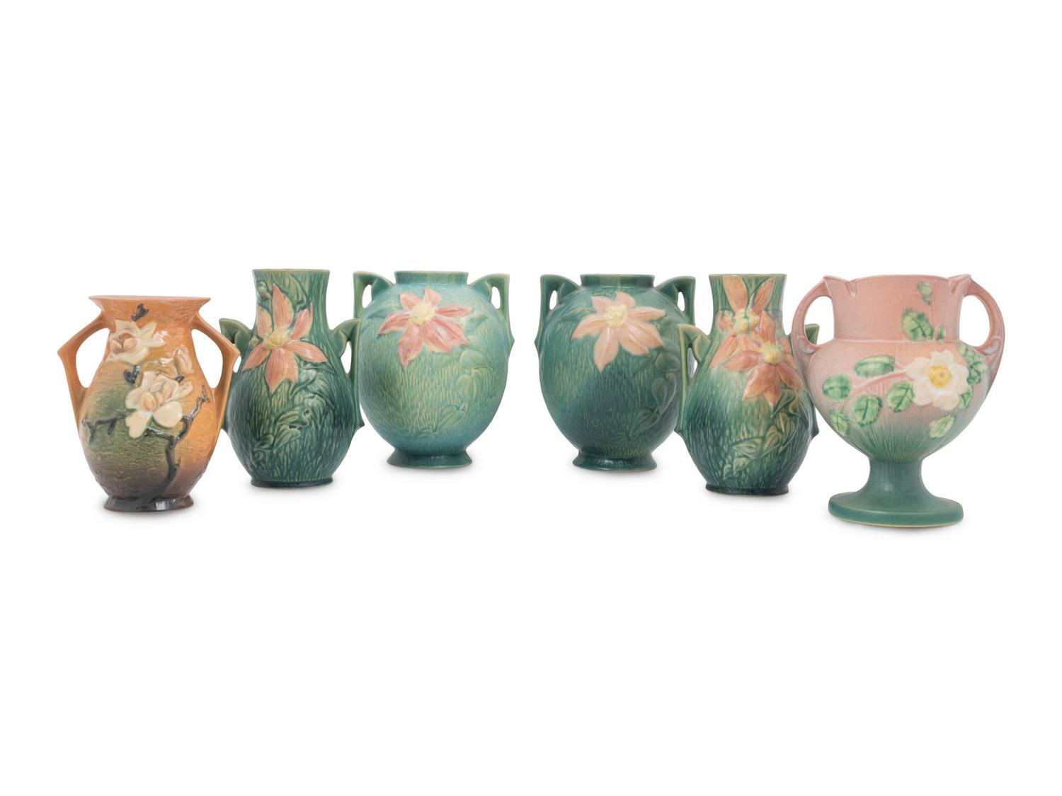 Seventeen Roseville Pottery Articles