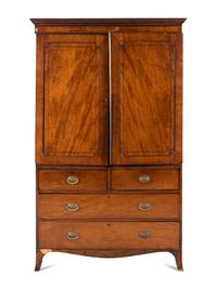A Regency Style Mahogany Linen Press