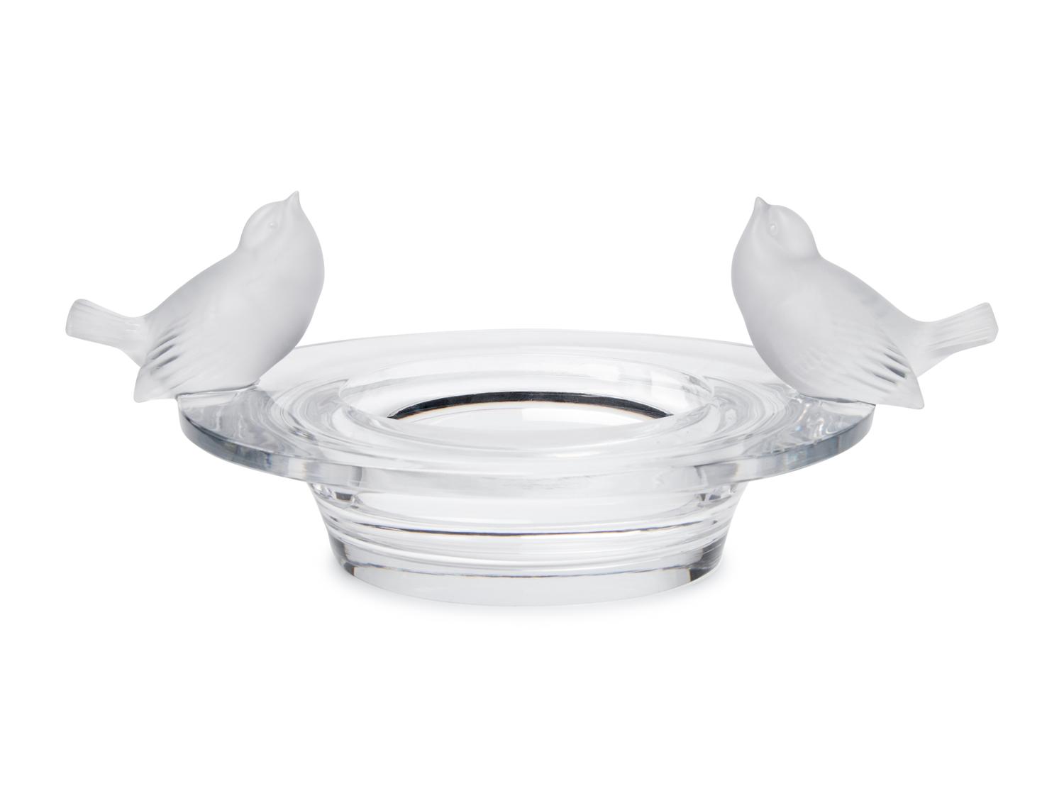 A Lalique Deux Moineaux Centerpiece
