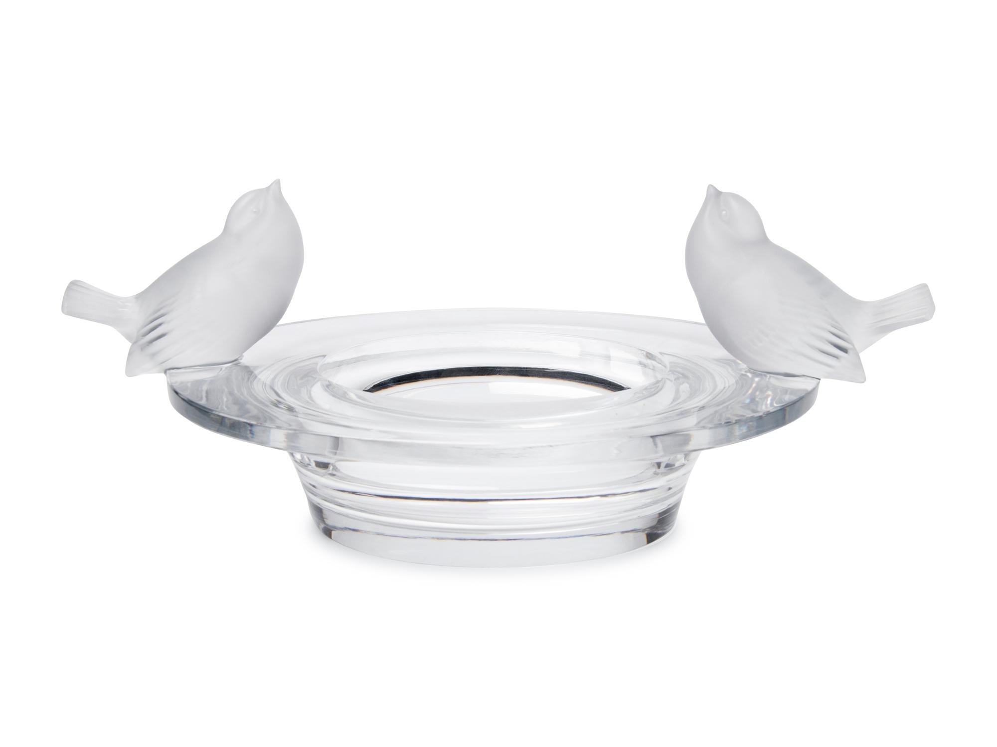 A Lalique Deux Moineaux Centerpiece