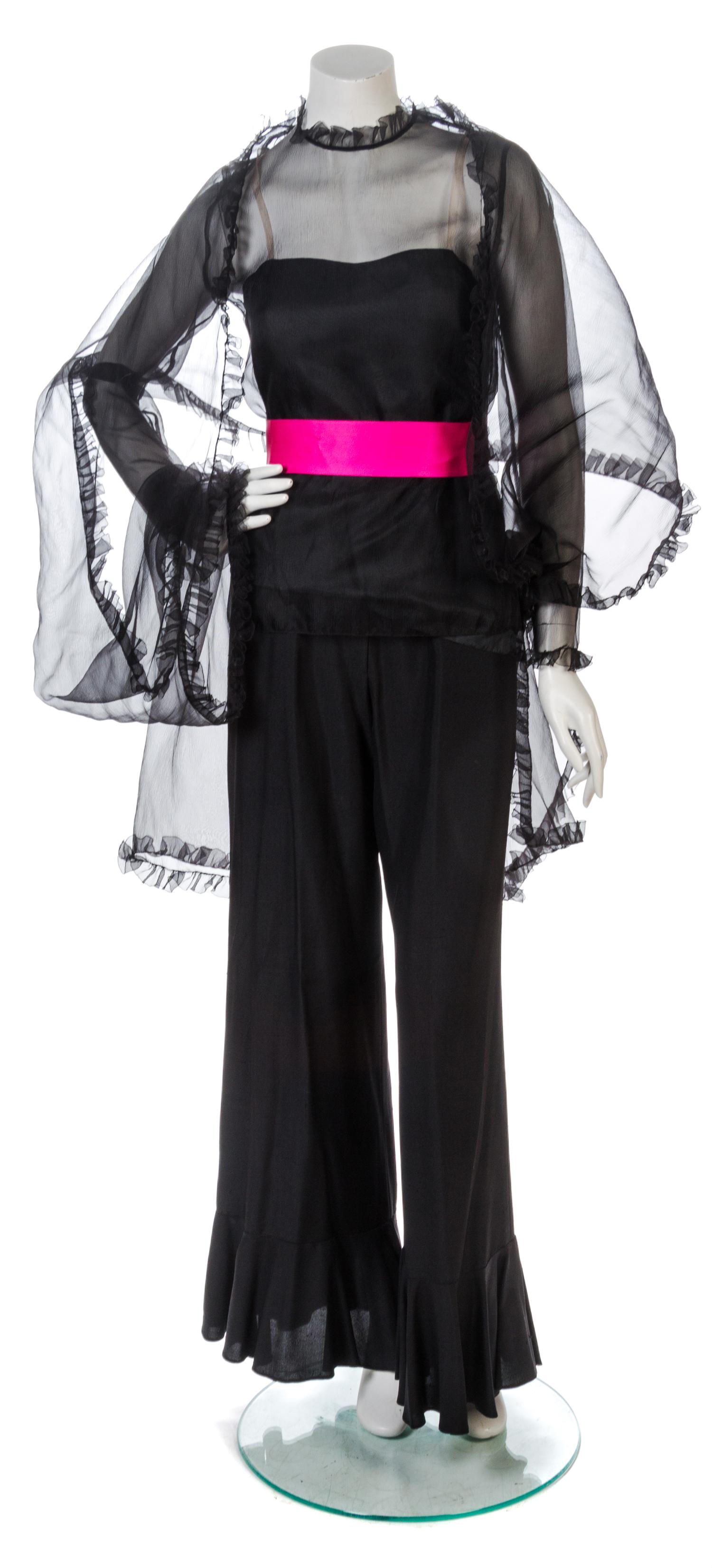 A Christian Dior Black Cocktail Pant Ensemble, Pants size 8.