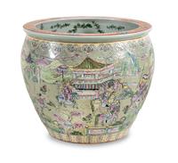 A Chinese Famille Rose Porcelain Fish Pot