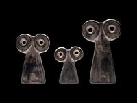 Three Syrian Stone Spectacle Idols