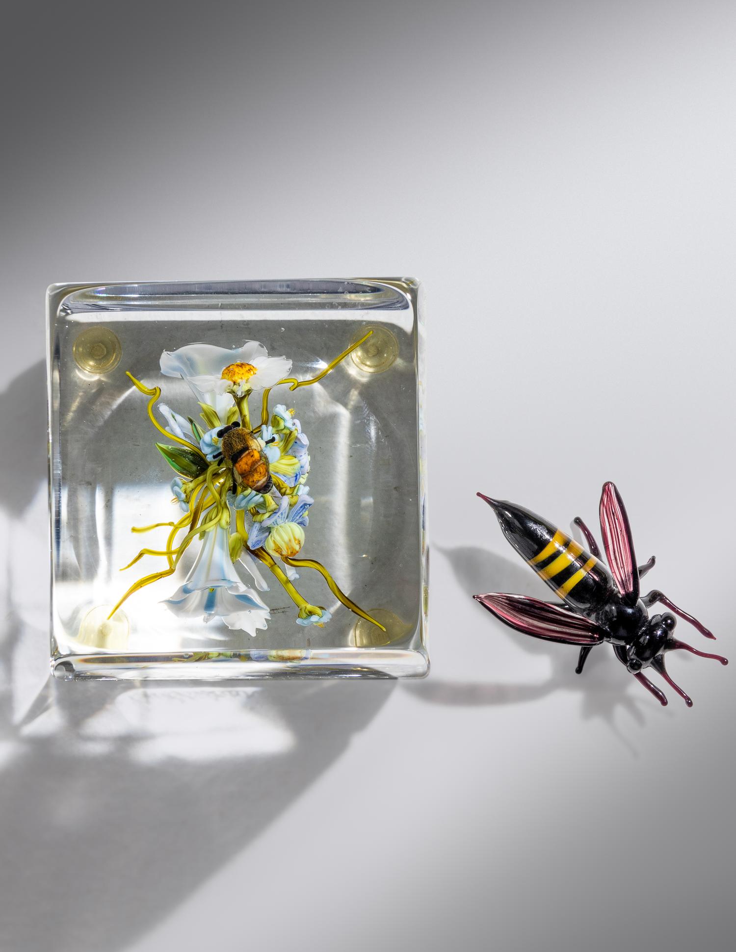Botanical Paperweight and Bee, 1993