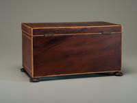 An Inlaid Mahogany Two-Drawer Dresser or Jewelry Box