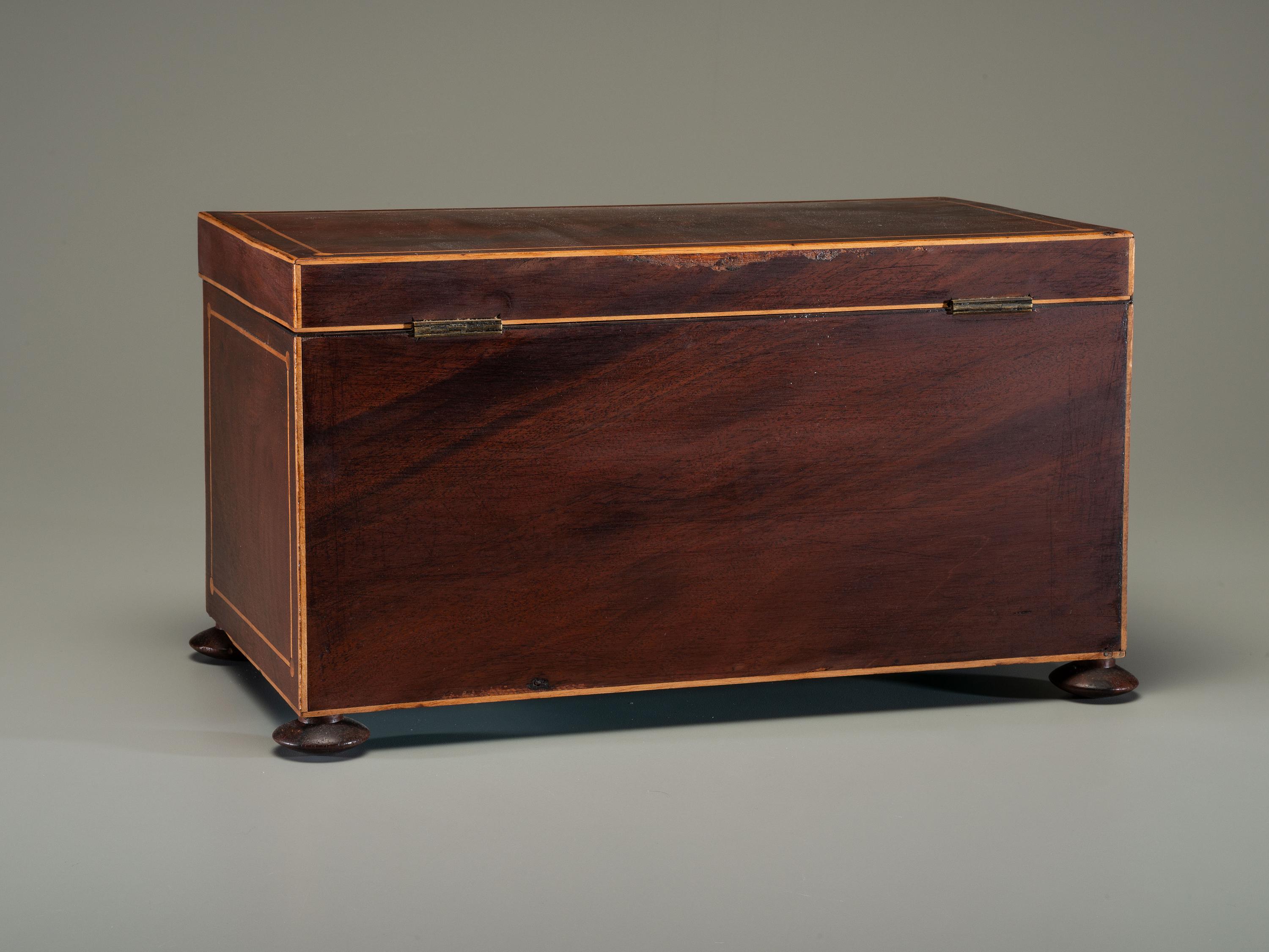 An Inlaid Mahogany Two-Drawer Dresser or Jewelry Box