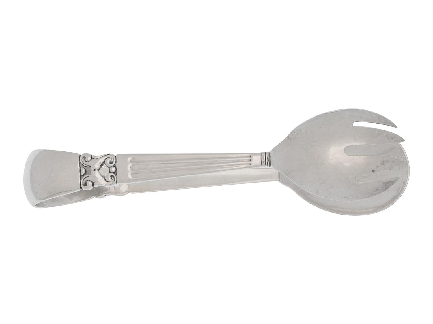 A Pair of Georg Jensen Silver Salad Tongs