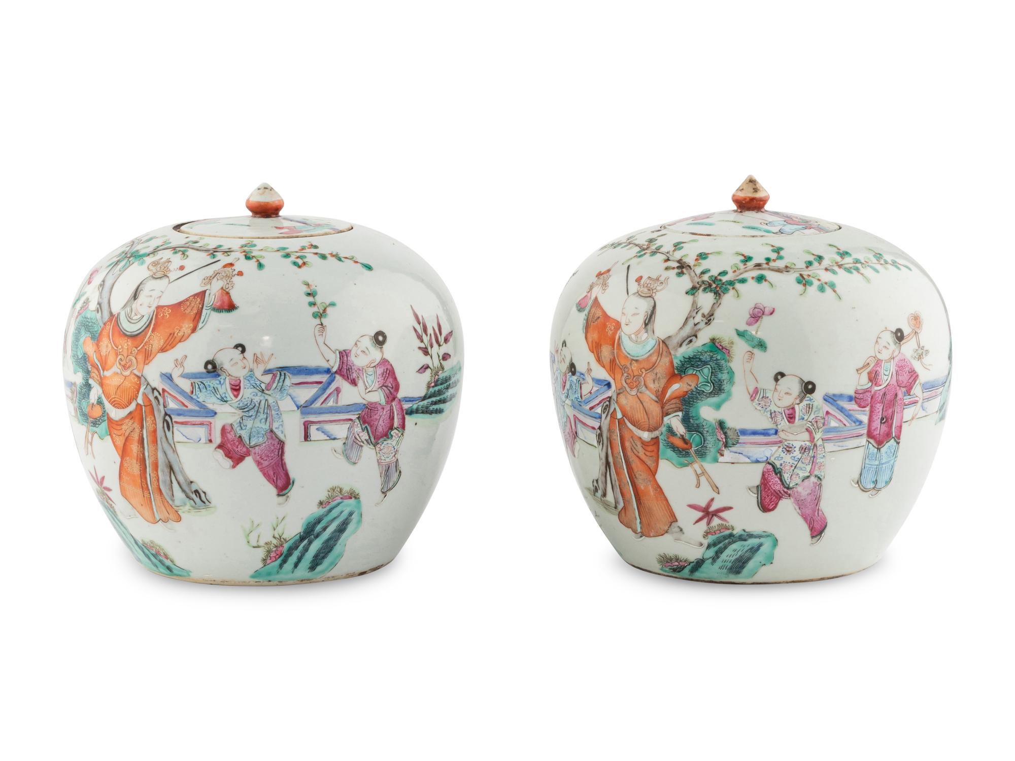Two Chinese Porcelain Ginger Jars