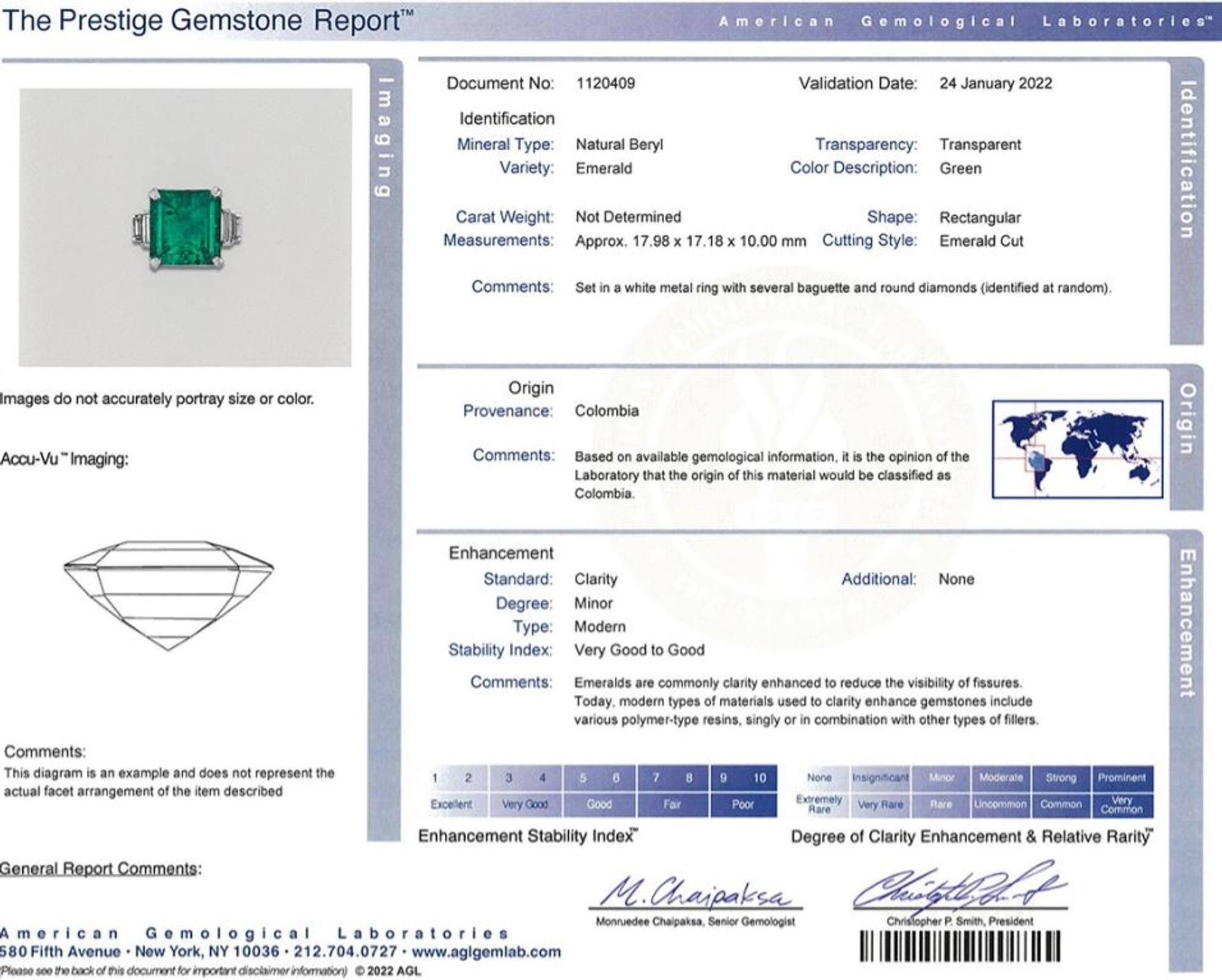 COLOMBIAN EMERALD AND DIAMOND RING