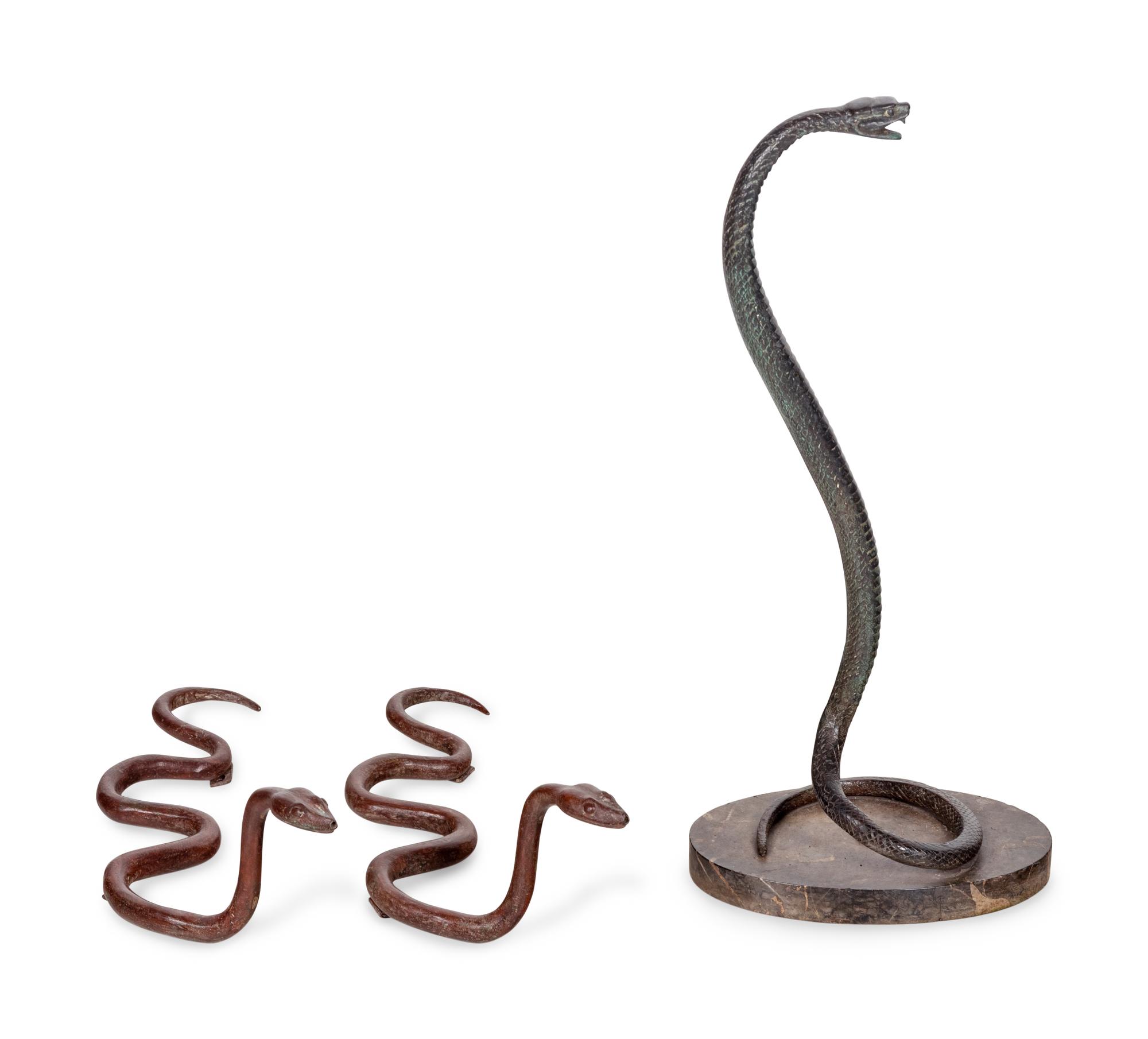 Three Continental Bronze Snakes