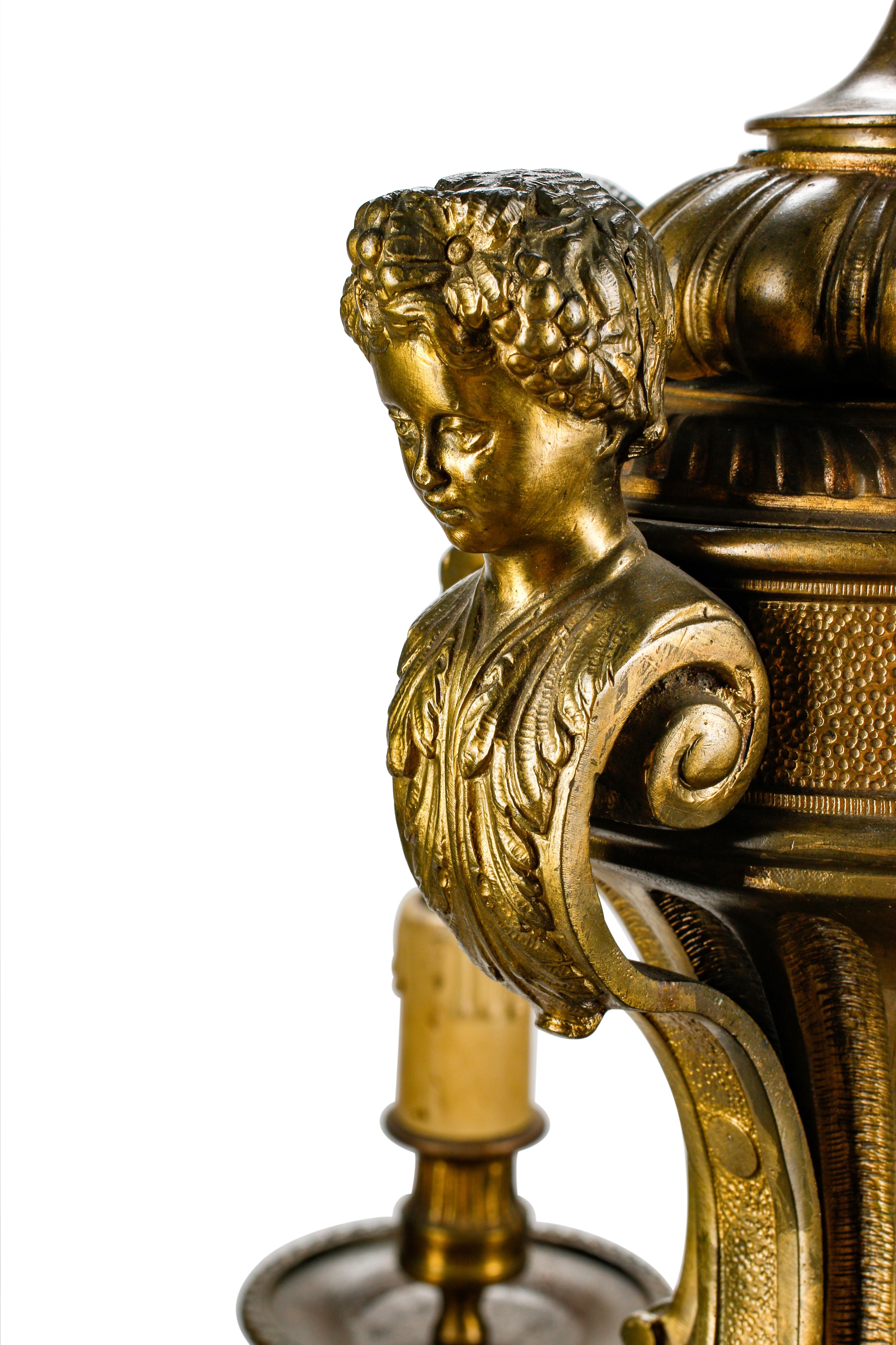 A Régence Style Bronze Eight-Light Chandelier