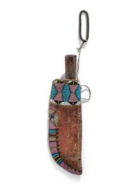 Apsáalooke Beaded Knife Sheath, with Knife and Striker