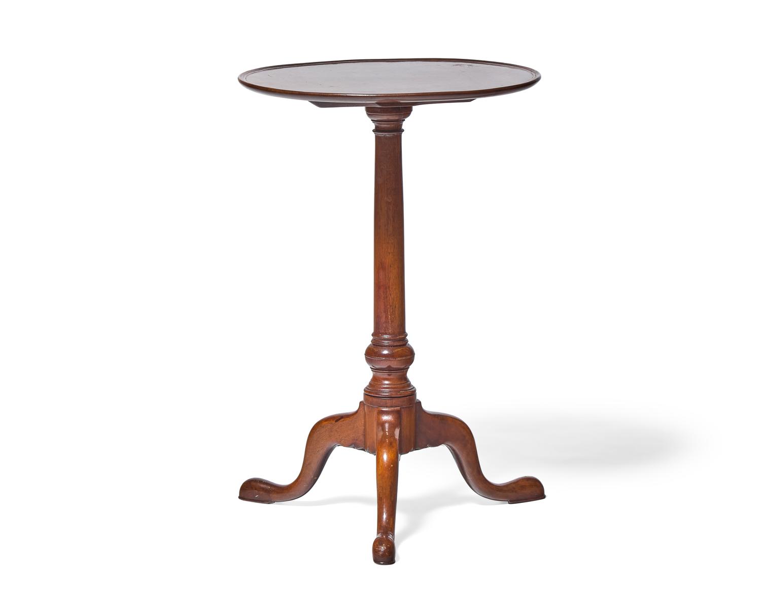 A Chippendale Carved Mahogany Dish-Top Candlestand