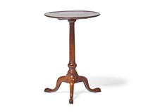 A Chippendale Carved Mahogany Dish-Top Candlestand