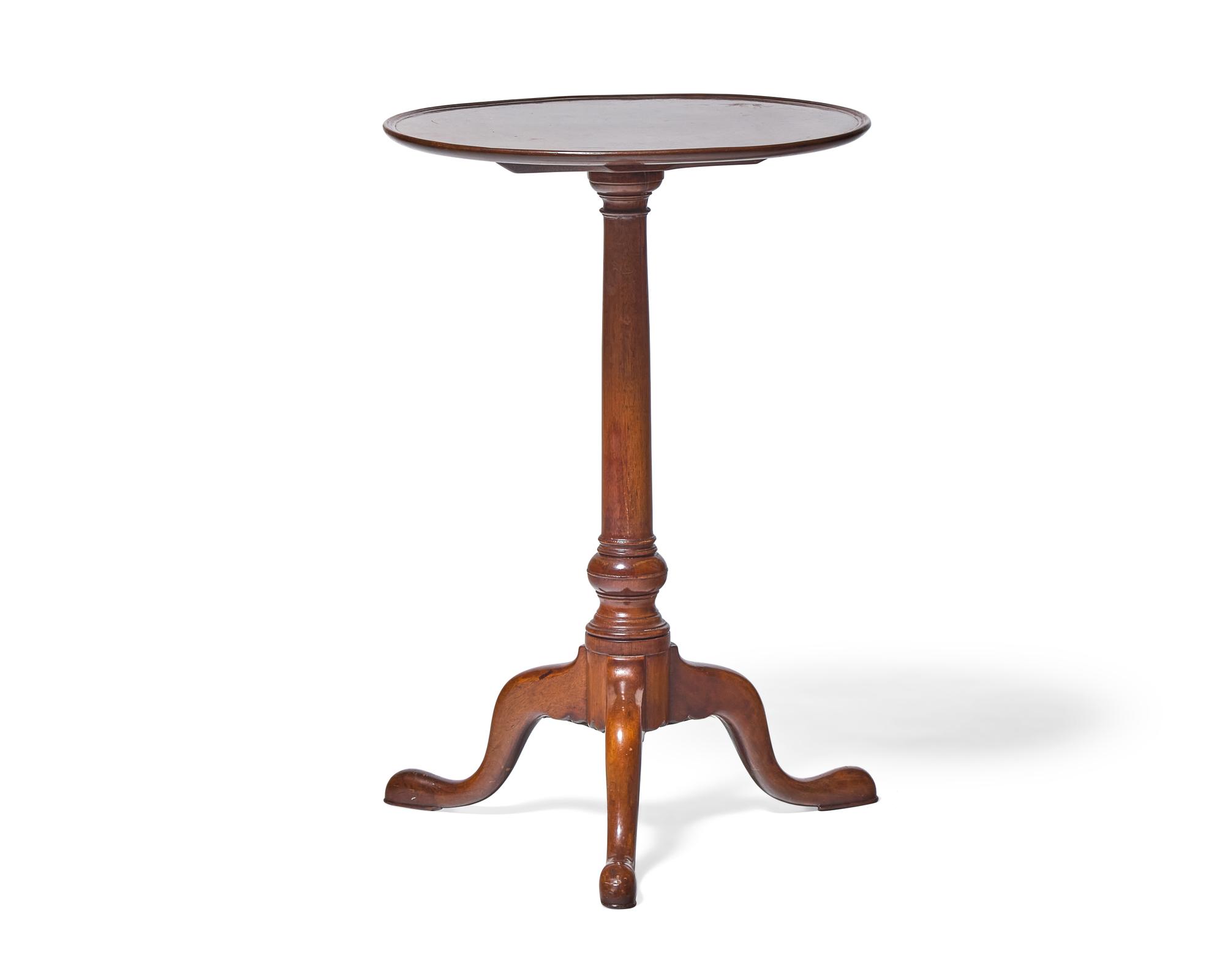 A Chippendale Carved Mahogany Dish-Top Candlestand