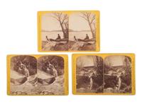 [NATIVE AMERICANS] -- [EARLY PHOTOGRAPHY]. A group of 7 stereoviews, incl. Southern Cheyenne subjects by John K. Hillers and landscape scenes of the Potomac River.