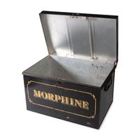 A Painted Tin Morphine Storage Box