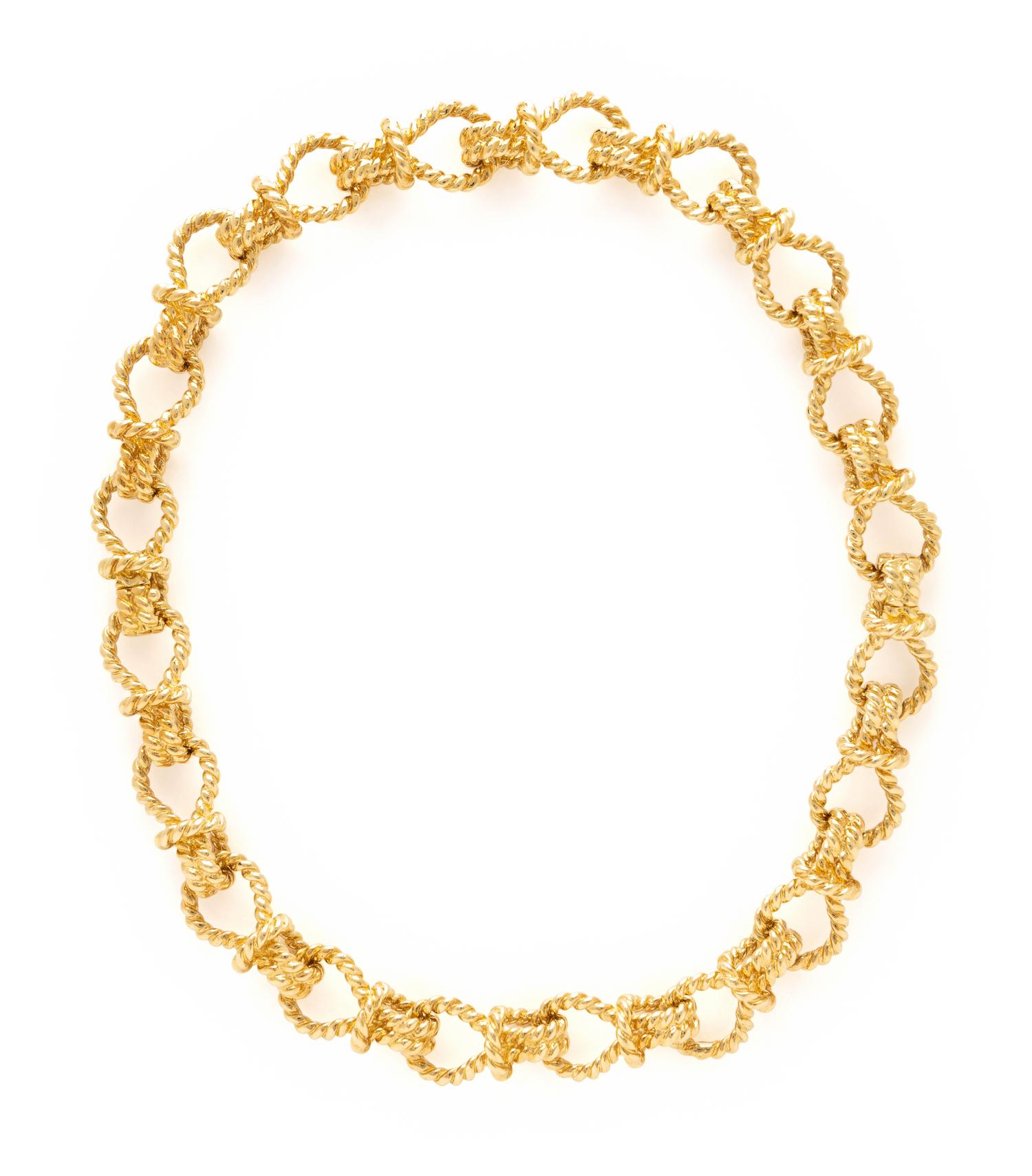 VERDURA, CONVERTIBLE YELLOW GOLD NECKLACE/BRACELET SET
