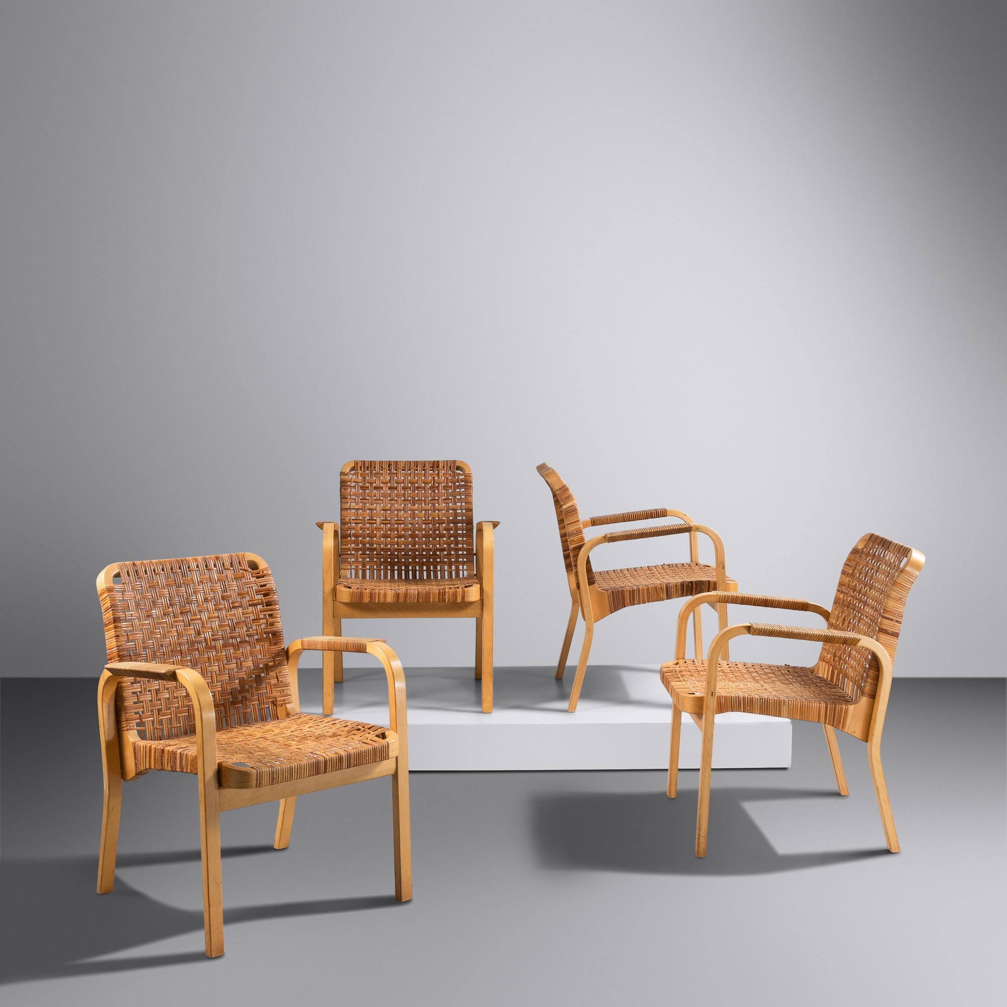 Set of Four Armchairs, model 45, c. 1970 Artek, Finland