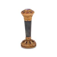 A French Gold, Ruby and Amethyst Mounted Agate Hand-Seal