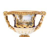 A Pair of Chamberlain Worcester Cache Pots Depicting Buckingham Palace and Windsor Castle — EARLY 19TH CENTURY