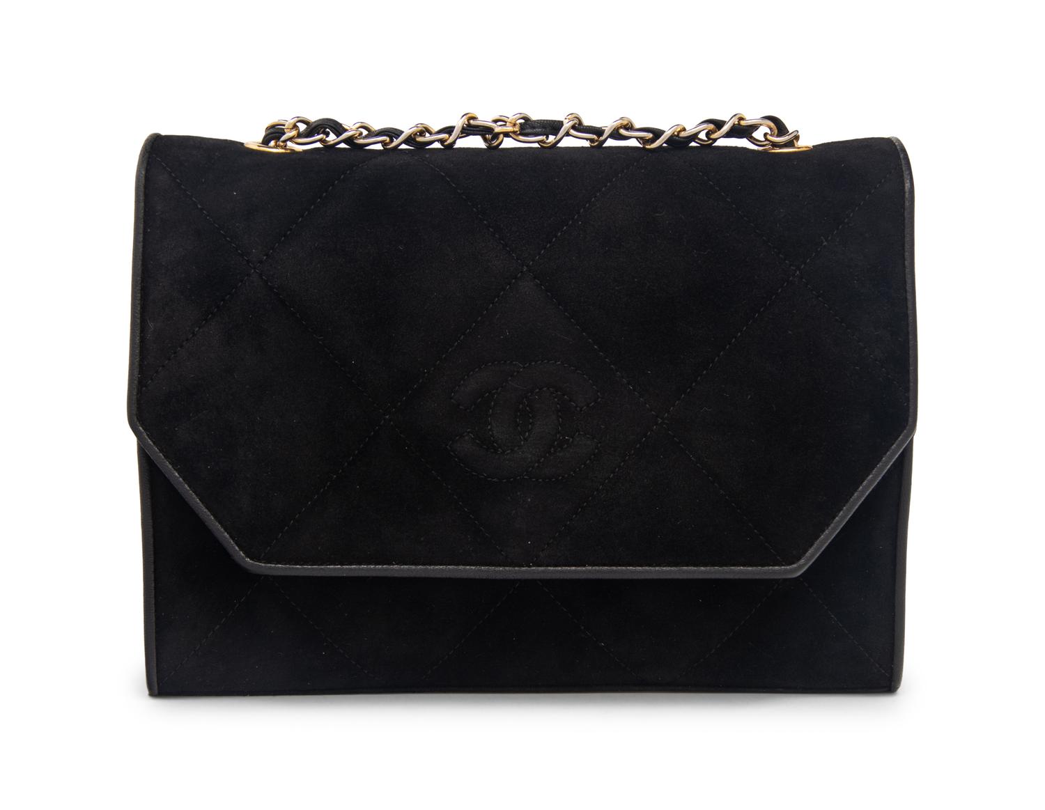 Chanel Black Suede Shoulder Bag