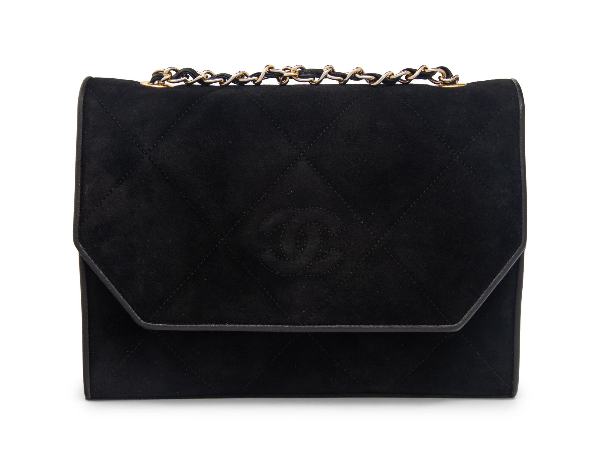 Chanel Black Suede Shoulder Bag
