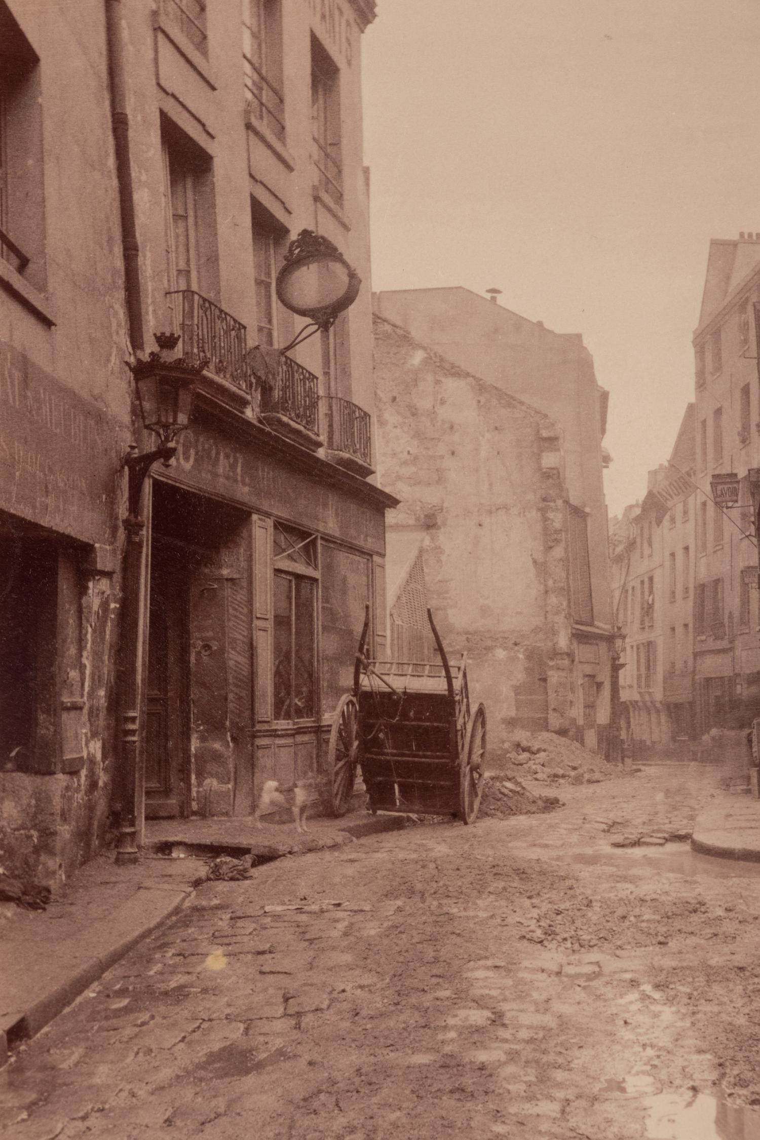 A pair of photographs ( 5e arrondissement, 1899 (rue Saint-Médard) , 1899-1900; Gentilly – ancien château , 1901)