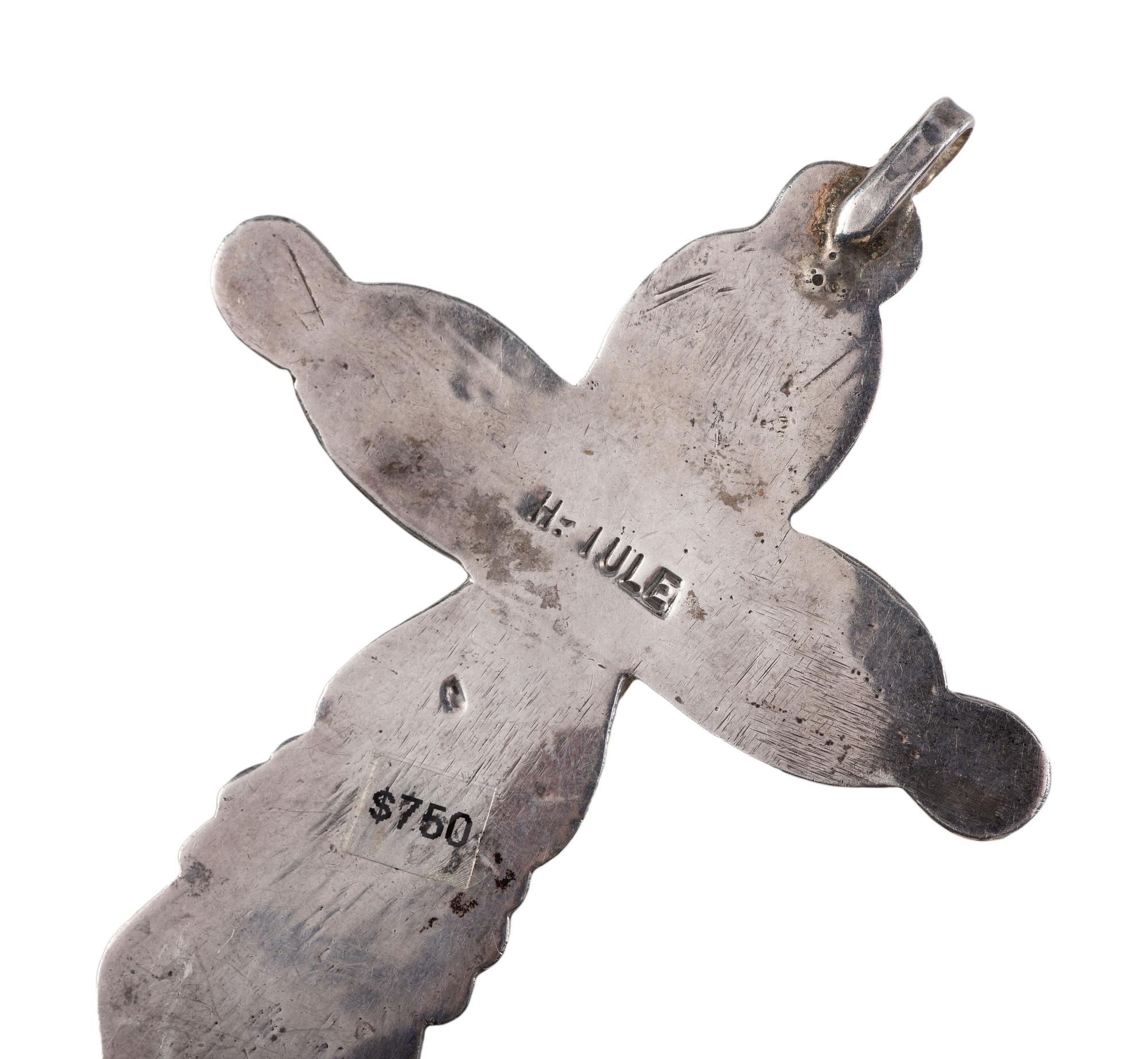Silver Naja and Cross Pendant