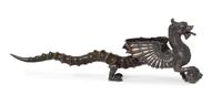 An English Silver-Plate Figural Table Lighter, Walker & Hall, Sheffield, Late 19th/Early 20th Century, in the form of The Dragon of Wan